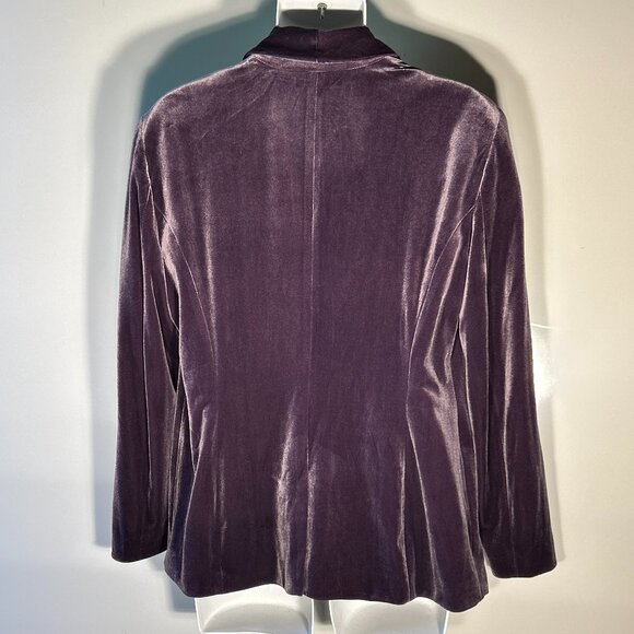 INC Purple Velvet SZ XL Blazer Dressy Romantic Staple Career Relaxed Fit Modern - Picture 5 of 8